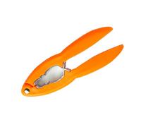 Fackelmann Soft Cascanueces, Rompe Sin Esfuerzo Nueces Grandes y Pequeñas y Frutos Secos y Marisco, Mango Ergonómico, Color Aleatorio Gris o Naranja, 16x5,3cm, 1 ud.