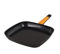 Fackelmann Soft Grill Antiadherente 28 cm, Aluminio Forjado, Revestimiento Cerámico Greblon Libre de PFA, Apta para Inducción, Vitro, Gas y Horno, Mango Suave con Silicona Resistente al Calor, 1 ud.