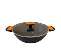 Fackelmann Soft Guisera Antiadherente 28 cm, Aluminio Forjado, Revestimiento Cerámico Greblon Libre de PFA, Apta para Inducción, Vitro, Gas y Horno, Mango Suave con Silicona Resistente al Calor