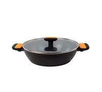 Fackelmann Soft Guisera Antiadherente 28 cm, Aluminio Forjado, Revestimiento Cerámico Greblon Libre de PFA, Apta para Inducción, Vitro, Gas y Horno, Mango Suave con Silicona Resistente al Calor