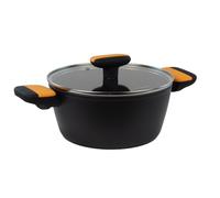 Fackelmann Soft Olla con Tapa, Antiadherente, 20 cm, Aluminio Forjado, Revestimiento Cerámico Greblon Libre de PFA, Apta para Inducción, Vitro, Gas y Horno, Asas Suaves con Silicona, 1 ud