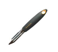 Fackelmann Soft Pelador, Pelador de Patatas, Verduras y Frutas, Adecuado como Descamador de Pescado, Mango Ergonómico de Tacto Cómodo, Acero Inoxidable, 18 cm, 1 ud.