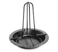 Fackelmann Soporte Vertical para Asar Pollo y Pavo, Acero al Carbono con Revestimiento Antiadherente, Apto para Horno y Barbacoa, Recipiente para Recoger Jugos, 19x17,5 cm, 1 ud.