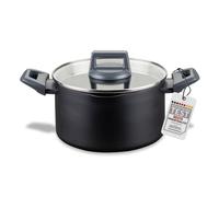 Fackelmann Statement Cacerola de 20 cm con Tapa de Vidrio Endurecido y Función de Vertido, Recubierto de Cerámica, Libre de PFAS, Apta para Todas las Cocinas Incluyendo Inducción