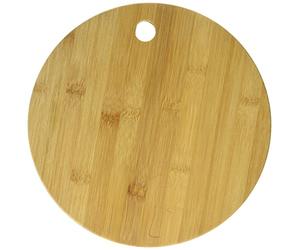 FACKELMANN Tabla de cortar cocina madera de bambú redonda pequeña para picar verduras, trocear y filetear carne o pescado, 24x24cm, 1ud.