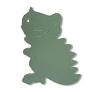 Fackelmann Tabla de cortar Dino, gris-verde, con ranura para zumo - Ideal para cocina y hogar, 23 x 23 x 5 cm, apta para lavavajillas
