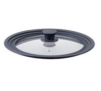 Fackelmann Tapa Sartén Universal de Cristal 24/26/28 cm, Tapa Antisalpicaduras, Diámetro 29,5 cm, Borde Silicona Negro, Perilla de Nylon, Válvula de Vapor, Compatible con Ollas, Sartenes y Cacerolas