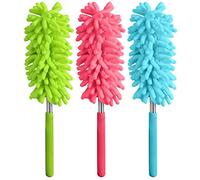 Fackelmann Tecno Plumero de Microfibra Con Mango Telescópico Para Limpieza de Polvo - Extensible de 27 a 76cm - Turquesa, Fucsia o Verde - 1ud.