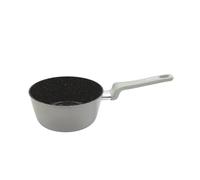 Fackelmann Verona Cazo 18 cm Antiadherente, Aluminio Reciclado Forjado, Revestimiento Cerámico Efecto Mármol, Apto Inducción, Horno 150°C, Mango Soft Touch Gris