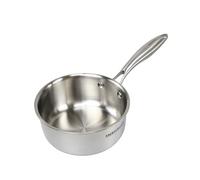 Fackelmann Vita3 Cazo Inoxidable 16 cm, Acero Inoxidable Triply con Triple Fondo Difusor, Sin Antiadherente, Sin PFA, Apta para Inducción, Gas, Vitro y Horno, Sellado Perfecto, Lavavajillas