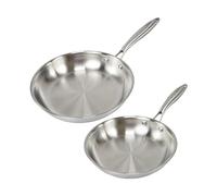 Fackelmann Vita3 Set de Sartenes, incluye Sartén 20 cm y Sartén 24 cm, Acero Inoxidable Triply sin Antiadherente, Libre de PFA, Aptas para Inducción y todo tipo de Cocinas, Aptas para Lavavajillas