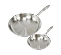 Fackelmann Vita3 Set de Sartenes, incluye Sartén 20 cm y Sartén 26 cm, Acero Inoxidable Triply sin Antiadherente, Libre de PFA, Aptas para Inducción y todo tipo de Cocinas, Aptas para Lavavajillas