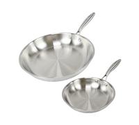 Fackelmann Vita3 Set de Sartenes, incluye Sartén 20 cm y Sartén 28 cm, Acero Inoxidable Triply sin Antiadherente, Libre de PFA, Aptas para Inducción y todo tipo de Cocinas, Aptas para Lavavajillas