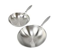 Fackelmann Vita3 Set de Sartenes, incluye Sartén 20 cm y Wok 28 cm, Acero Inoxidable Triply sin Antiadherente, Libre de PFA, Aptas para Inducción y todo tipo de Cocinas, Aptas para Lavavajillas