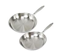 Fackelmann Vita3 Set de Sartenes, incluye Sartén 24 cm y Sartén 26 cm, Acero Inoxidable Triply sin Antiadherente, Libre de PFA, Aptas para Inducción y todo tipo de Cocinas, Aptas para Lavavajillas