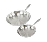 Fackelmann Vita3 Set de Sartenes, incluye Sartén 24 cm y Sartén 28 cm, Acero Inoxidable Triply sin Antiadherente, Libre de PFA, Aptas para Inducción y todo tipo de Cocinas, Aptas para Lavavajillas