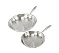 Fackelmann Vita3 Set de Sartenes, incluye Sartén 26 cm y Sartén 28 cm, Acero Inoxidable Triply sin Antiadherente, Libre de PFA, Aptas para Inducción y todo tipo de Cocinas, Aptas para Lavavajillas