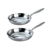 Fackelmann Vita3 Set de Sartenes, incluye Sartén 26 cm y Sartén 28 cm, Acero Inoxidable Triply sin Antiadherente, Libre de PFA, Aptas para Inducción y todo tipo de Cocinas, Aptas para Lavavajillas