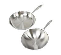 Fackelmann Vita3 Set de Sartenes, incluye Sartén 26 cm y Wok 28 cm, Acero Inoxidable Triply sin Antiadherente, Libre de PFA, Aptas para Inducción y todo tipo de Cocinas, Aptas para Lavavajillas