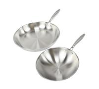 Fackelmann Vita3 Set de Sartenes, incluye Sartén 28 cm y Wok 28 cm, Acero Inoxidable Triply sin Antiadherente, Libre de PFA, Aptas para Inducción y todo tipo de Cocinas, Aptas para Lavavajillas