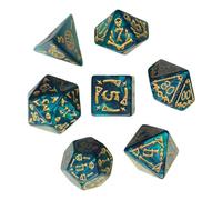 FackLOxc 7pcs/Set Polyédrico Dices Acrílicos Dicitos Juegos Digitales Diversas Formas para Club Propiedades Juegos Familiares Juego Dices Juego Juego
