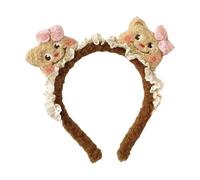 FackLOxc Adorkable - Diadema de oso peludo para bailes de graduación, cumpleaños, diadema divertida con lazo de encaje
