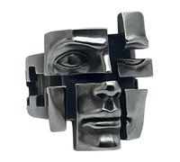 FackLOxc Anillos artísticos divididos de personalidad expresivos de inspiración vintage para aquellos que abrazan su identidad única, Zinc