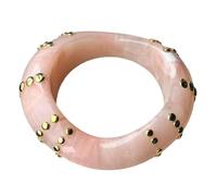 FackLOxc Brazalete de resina moderno, cadena para la muñeca, acento geométrico y tachuelas, pulsera ancha para un aspecto moderno en, elegante brazalete con púas