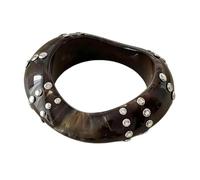 FackLOxc Brazalete de resina moderno, cadena para la muñeca, acento geométrico y tachuelas, pulsera ancha para un aspecto moderno en, elegante brazalete con púas