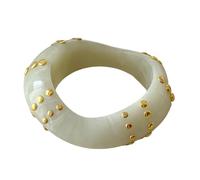 FackLOxc Brazalete de resina moderno, cadena para la muñeca, acento geométrico y tachuelas, pulsera ancha para un aspecto moderno en, elegante brazalete con púas