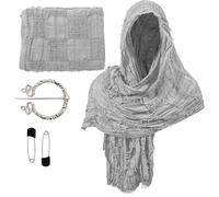 FackLOxc Bufanda renacentista para festival, capa con alfiler, accesorio de disfraz de tierra baldía medieval, mezcla de algodón, chal de mago desgastado, disfraz renacentista para Halloween
