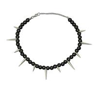 FackLOxc Collar con colgante de perlas de diseño punk europeo, estilo gótico y llamativo, accesorios de ropa, Aleación ABS