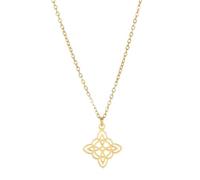 FackLOxc Collar de acero inoxidable con nudo de la trinidad de la buena suerte, colgante de nudo celta, collar de cadena de clavícula para mujeres, niñas y adolescentes, Acero inoxidable