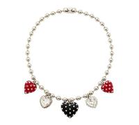 FackLOxc Collar exquisito con diamantes esmaltados exagerados para mujer, a la moda, punk, color coreano, collar de corazón estético, como se describe