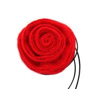 FackLOxc Collar grande de punto con flor de lana, gargantilla de cuerda larga con lazo, cadena de clavícula, joyería para mujeres y niñas