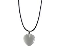 FackLOxc Collares con colgante de corazón, gargantilla de corazón, joyería para el cuello, gargantilla para pareja, joyería de fiesta para niña y mujer, White, como se describe
