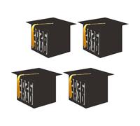 FackLOxc De 4 Cajas de Almacenamiento de cartón Negro para decoración de Fiesta de futuros graduados con diseño de Sombrero Desmontable Cajas de Regalo Twenty Twenty Six