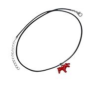 FackLOxc De Hilos de de Colgante de Caballo Rojo Cadena de Suéter Accesorio de para Trajes Casuales o Formales Collar de Cordón de Ajustable con Caballo Rojo