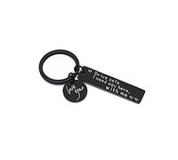 FackLOxc Drives Safe Te necesito aquí con Mes Llavero para novio Novia Marido Regalo del día de Valentín Llavero hecho a mano Llavero seguro Anillos Mujeres