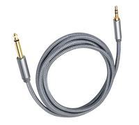 FackLOxc Durabilidad Cable auditivo de 6, 35 mm de 1/4 pulgada a 3, 5 mm con trenzado para mezclador de música y cine en casa Cable de enlace de sonido enchapado en oro