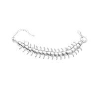 FackLOxc Elegante pulsera de aleación hecha a mano con forma de ciempiés negro, accesorio de muñeca moderno para amantes y coleccionistas de Hip Hop, cadena de mano vanguardista de aleación