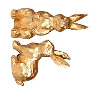 FackLOxc Esculturas metálicas de Animales elaboradas con Resina Resistente para Celebraciones navideñas e Ideas de Regalos Conejitos Recubiertos de Metal