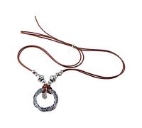 FackLOxc Gargantilla étnica hippy con cadena de clavícula, collar gitano, elegante y minimalista, Wax rope, Metal