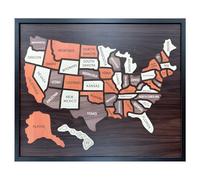 FackLOxc Juego de mapas de Viaje elaborado Que atrae Actividades Familiares y un Elegante Rompecabezas de Estados con Acento hogareño