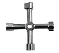 FackLOxc Llave multifuncional de 4 vías para servicios públicos Triángulo Cuadrado Llave triangular cruzada para grifo Gabinete eléctrico Gabinete de control eléctrico de múltiples especificaciones