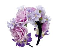 FackLOxc Model Show - Diadema étnica con decoración de rosas y flores para novia, diadema de primavera para boda y fiesta