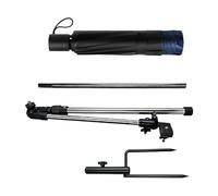 FackLOxc Paraguas de exterior de 135cm de ancho con soporte giratorio y tela para protecciones configuraciones rápidas paraguas impermeable para pesca y lluvia
