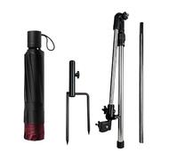 FackLOxc Paraguas de exterior de 135cm de ancho con soporte giratorio y tela para protecciones configuraciones rápidas paraguas impermeable para pesca y lluvia