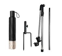 FackLOxc Paraguas de exterior de 135cm de ancho con soporte giratorio y tela para protecciones configuraciones rápidas paraguas impermeable para pesca y lluvia