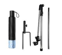 FackLOxc Paraguas de exterior de 135cm de ancho con soporte giratorio y tela para protecciones configuraciones rápidas paraguas impermeable para pesca y lluvia